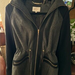 Laundry By Shelli Segal Women's Black and Gray Trench Coat